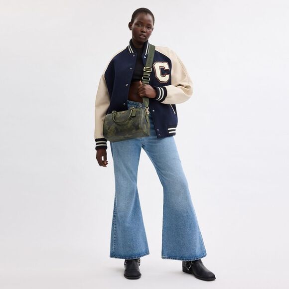 NWT Coach Outlet Rowan Satchel Bag In Signature Camo Print - Picture 5 of 7